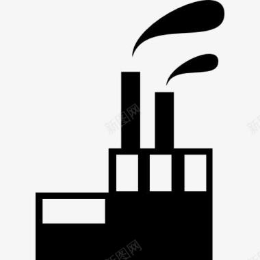 工业建筑与污染物图标图标