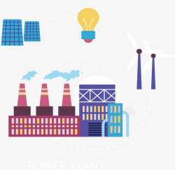 发电系统新能源动力发电系统矢量图高清图片