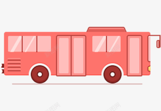 卡通粉红色公交车图标图标