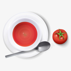 盘子里番茄汤素材