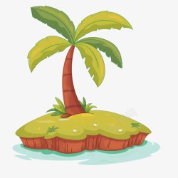 卡通绿色椰子树素材