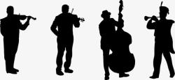 小提琴的剪影音乐人物剪影高清图片