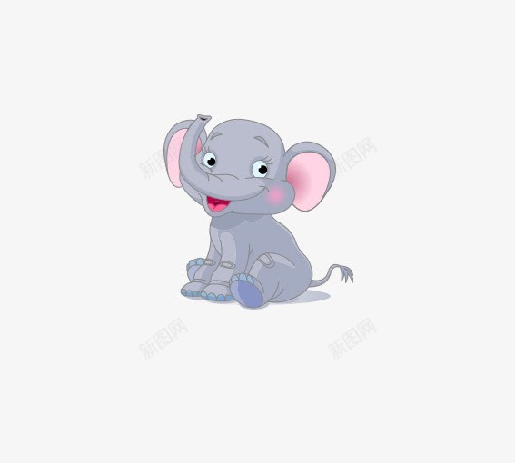 坐着的小象png免抠素材_新图网 https://ixintu.com 动物 卡通动物 卡通小象 卡通象 白色 粉色 蓝色 黑色