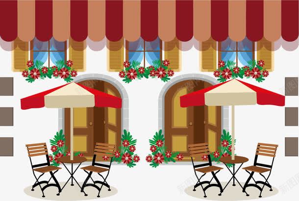 室外咖啡馆餐厅矢量图eps免抠素材_新图网 https://ixintu.com 咖啡馆 室外 室外素材 餐厅 矢量图