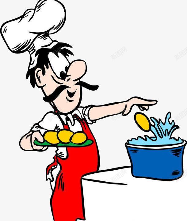 烹饪中的厨师png免抠素材_新图网 https://ixintu.com 卡通人物素材 卡通厨师 厨师 可爱厨师 扁平化厨师 烹饪中的厨师 煮鸡蛋 矢量厨师 美女厨师 鸡蛋