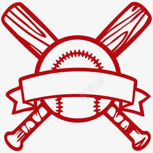 棒球LOGO图标png_新图网 https://ixintu.com 创意LOGO 棒球 棒球棒 红色棒球LOGO 运动