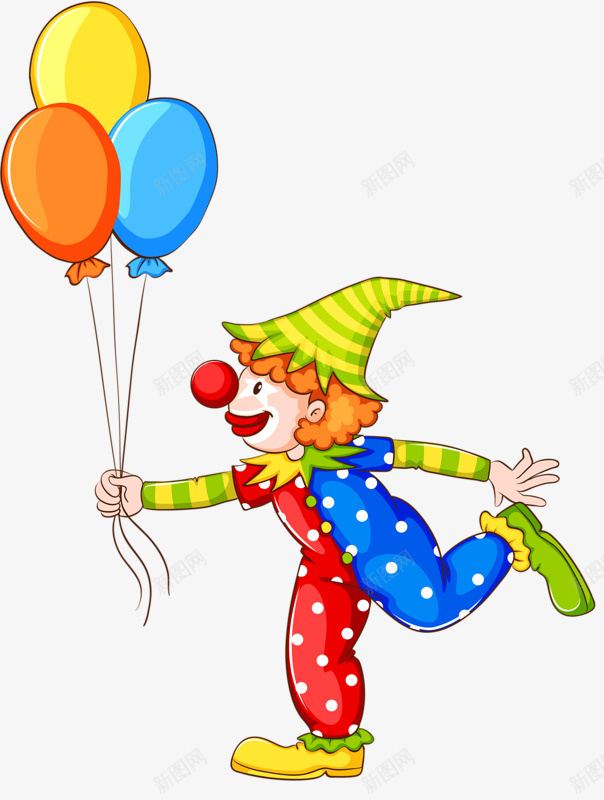 小丑气球png免抠素材_新图网 https://ixintu.com joker 卡通 小丑 手绘 气球