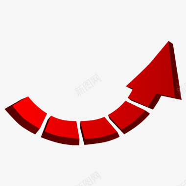 中国风红色的上升箭头标志图标图标