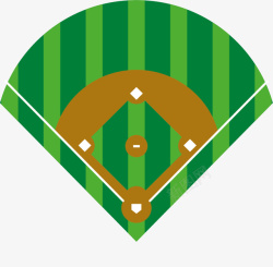 青绿色卡通风格棒球场矢量图素材