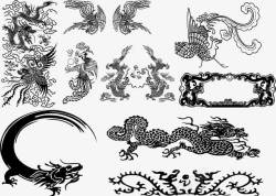 中国传统动物花纹矢量图素材