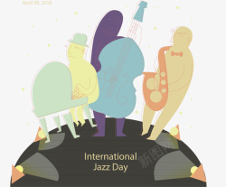 演奏爵士乐演奏乐器国际音乐节矢量图高清图片
