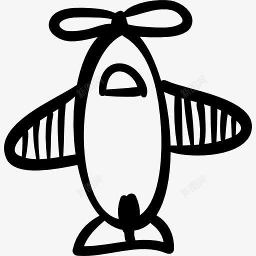 飞机的手绘玩具从顶视图图标png_新图网 https://ixintu.com 交通 手绘 玩具 运输 飞机