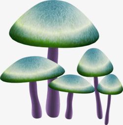 卡通彩绘蘑菇素材