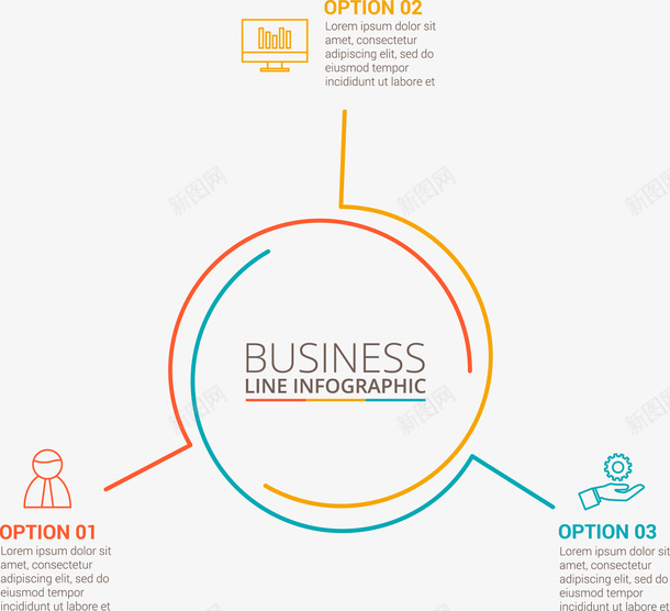 漂浮三圆线信息图表矢量图eps免抠素材_新图网 https://ixintu.com 信息图表 漂浮 矢量图