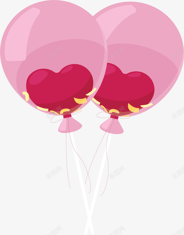 浪漫情人节粉红气球矢量图ai免抠素材_新图网 https://ixintu.com 情人节 情人节气球 气球 气球束 矢量png 粉红气球 矢量图