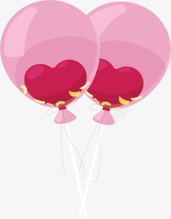 浪漫情人节粉红气球矢量图素材