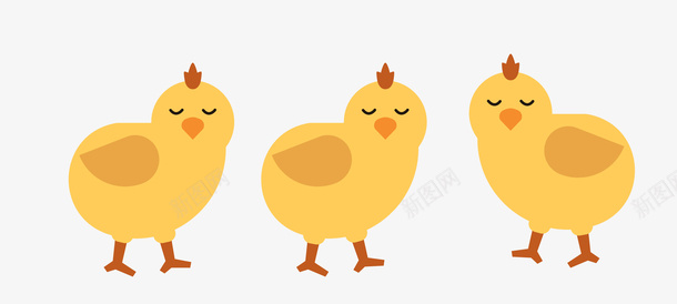 鸡矢量图eps免抠素材_新图网 https://ixintu.com 卡通 婴幼的鸡 小鸡 矢量小鸡 鸡PNG 黄色 矢量图