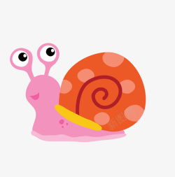 彩色可爱的小蜗牛素材