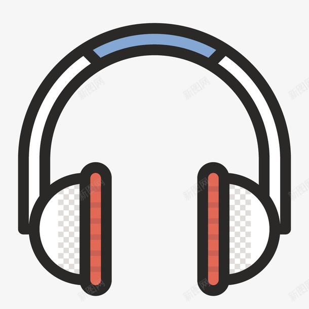 水彩耳机png免抠素材_新图网 https://ixintu.com 一副耳机 听筒 手绘 水彩 简图 耳机 音乐