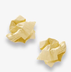 米黄色简约纸团装饰图案素材