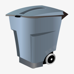 垃圾站卡通灰色的垃圾桶矢量图高清图片