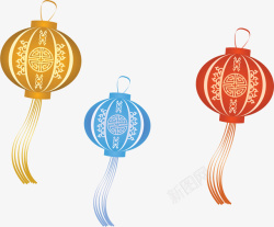 中秋节中国风灯笼节日装饰矢量图素材