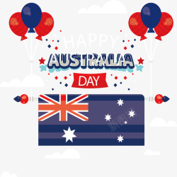 气球升起的澳大利亚国旗矢量图素材