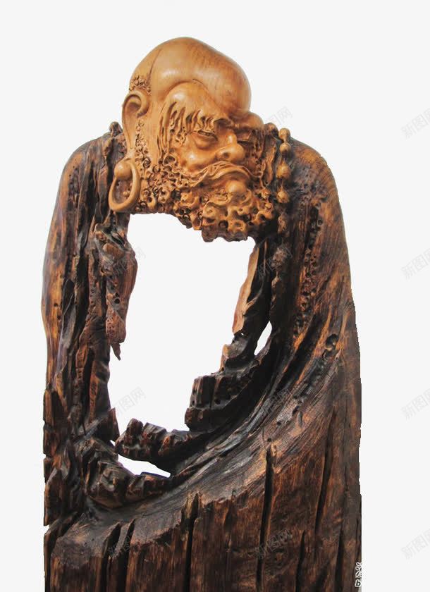 和尚根雕艺术品png免抠素材_新图网 https://ixintu.com 古代 和尚 木制 根雕 艺术品 雕塑