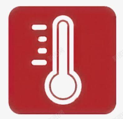 红色卡通温度图标图标