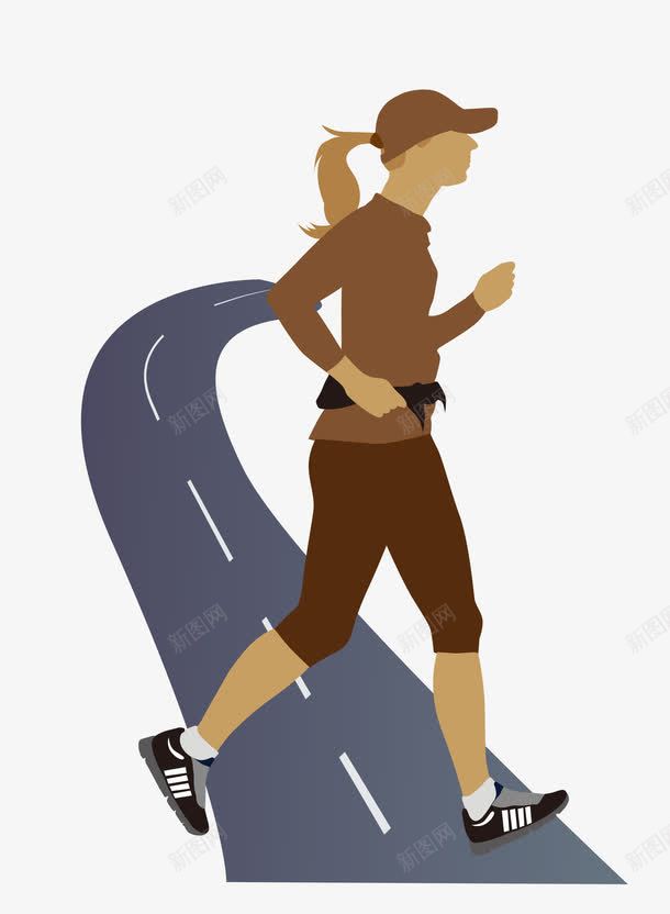 卡通图案马拉松女孩png免抠素材_新图网 https://ixintu.com 卡通图案 跑步的人 运动人物 运动跑道 运动项目长跑 长跑