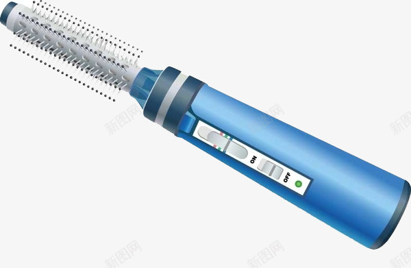 卷发棒png免抠素材_新图网 https://ixintu.com 卡通 电动 蓝色