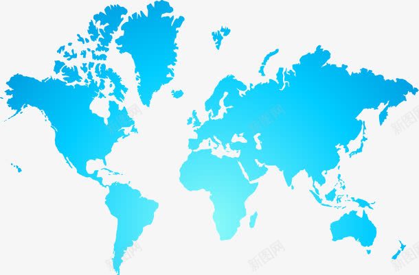 蓝色渐变世界地图png免抠素材_新图网 https://ixintu.com 世界地图 渐变 蓝色