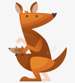 卡通可爱小动物装饰动物头像袋鼠素材