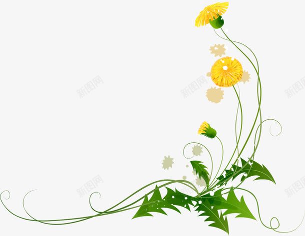 黄色创意艺术花朵线条png免抠素材_新图网 https://ixintu.com 创意 线条 艺术 花朵 黄色