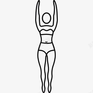 女人站姿练习瑜伽伸展图标图标
