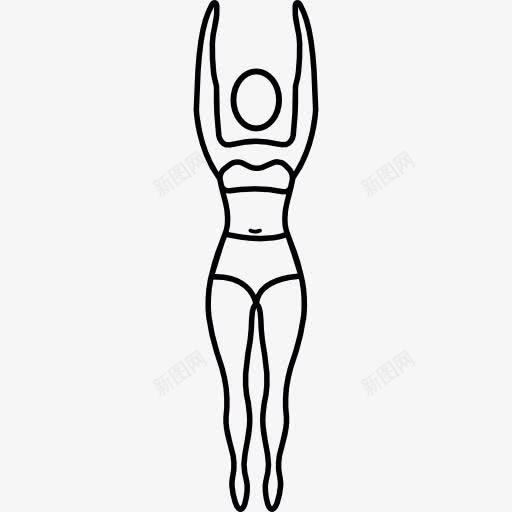 女人站姿练习瑜伽伸展图标png_新图网 https://ixintu.com 人 体操 健身房 瑜伽 站立