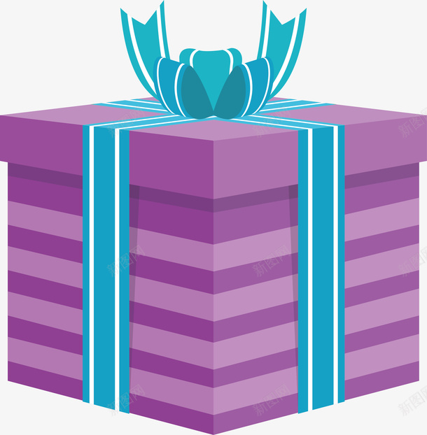 紫色条纹礼盒矢量图ai免抠素材_新图网 https://ixintu.com 圣诞礼物 圣诞节 条纹 条纹礼盒 矢量png 紫色条纹 矢量图