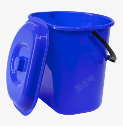 蓄水桶蓝色带盖塑料大桶高清图片