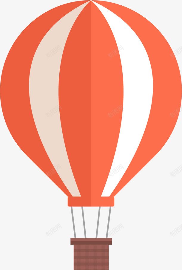 红白条纹热气球png免抠素材_新图网 https://ixintu.com 卡通 漂浮 热气球 矢量图案 红白条纹 装饰