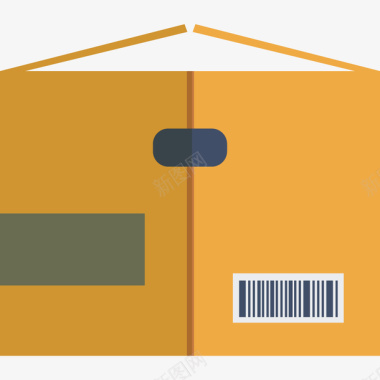 物流黄色货箱示意图图标图标