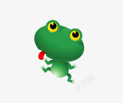 吐舌头的青蛙绿色调皮小青蛙高清图片