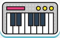 学习电子琴水彩儿童电子琴高清图片