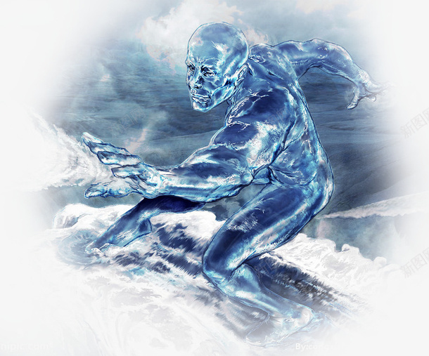 动感蓝色水巨人png免抠素材_新图网 https://ixintu.com 动作 水人 素材图片 蓝色透明人 运动