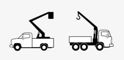 线型的手绘卡通吊车素材