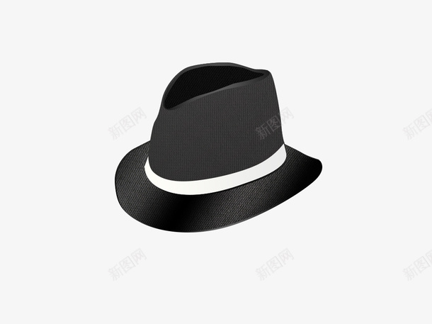 黑色帽子png免抠素材_新图网 https://ixintu.com 帽子 生活用品 绅士帽 设计