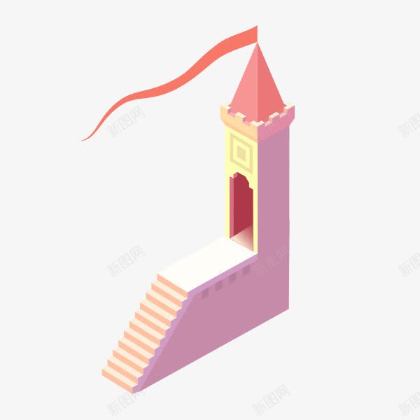 粉色的城堡png免抠素材_新图网 https://ixintu.com PNG图形 PNG装饰 城堡 手绘 粉色 装饰