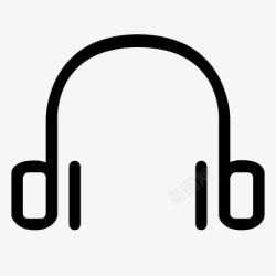 耳机穿戴装置音频装置耳机MP3多媒体音乐概图标高清图片