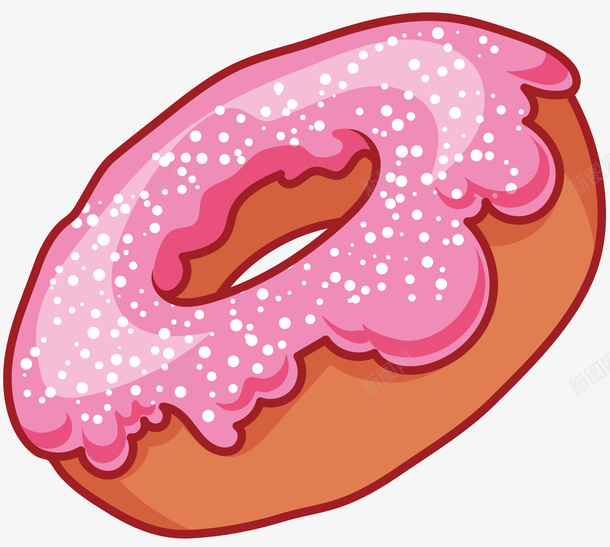 粉色的甜甜圈矢量图ai免抠素材_新图网 https://ixintu.com 吃的 白色的装饰 粉色的甜甜圈 食品 食物 黄色的面包 矢量图