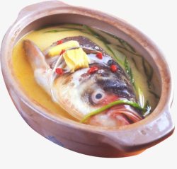 砂锅鱼杂实物胖头鱼促销海报高清图片