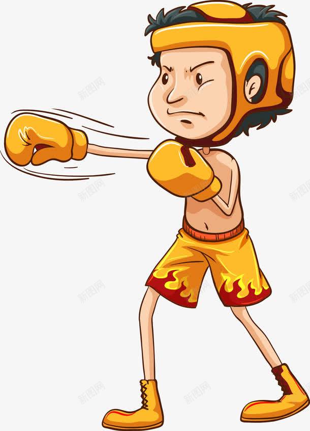 拳击选手png免抠素材_新图网 https://ixintu.com 卡通拳击人物 卡通男生 拳击选手